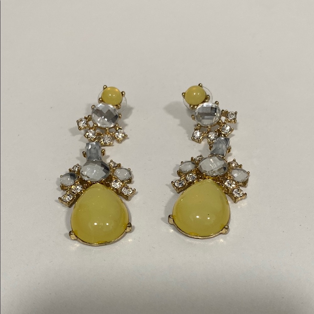 Elegant Yellow and Gold Drop Earrings